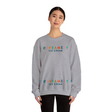 Load image into Gallery viewer, Crewneck Sweatshirt — 'eCREAMEMY ICE CREAM' Retro Pastel Logo