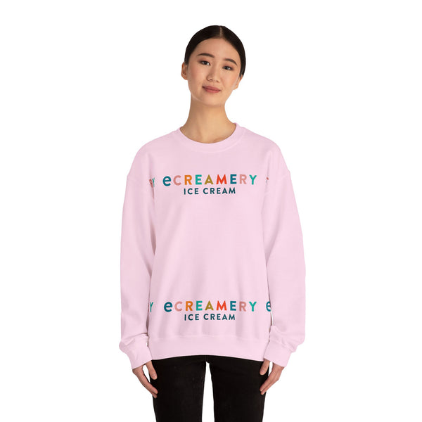 Crewneck Sweatshirt — 'eCREAMEMY ICE CREAM' Retro Pastel Logo