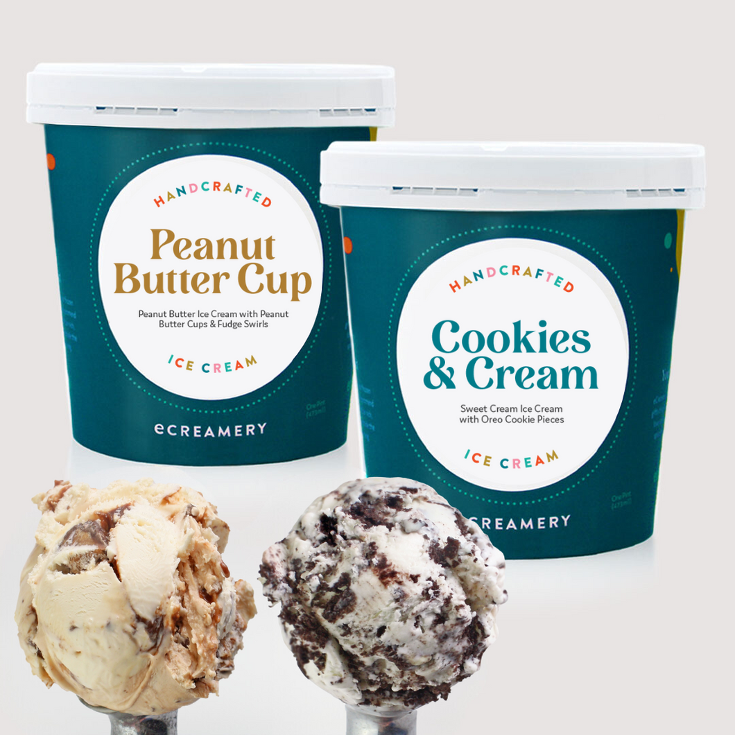 Bonus - 2 pint Peanut Butter Cup & Cookies and Cream