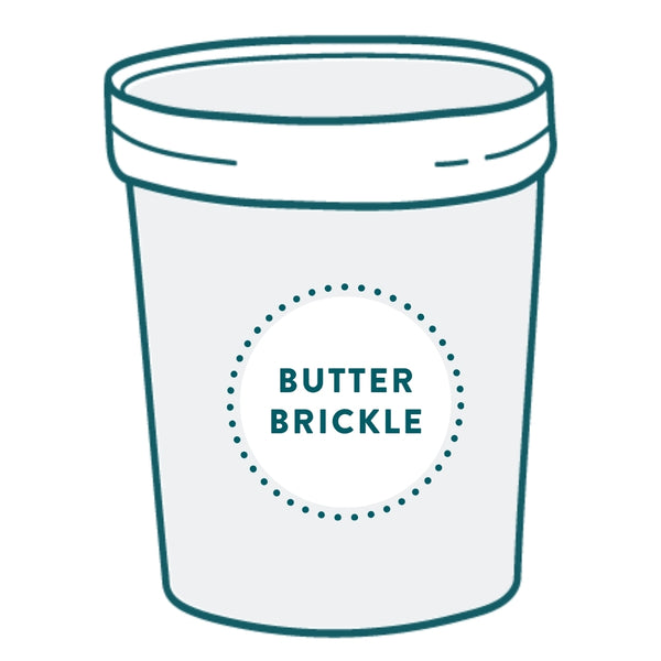2.75 gallon of butter brickle ice cream available for pickup