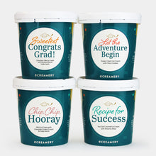 Load image into Gallery viewer, Photo of eCreamery's Graduatation 4 Pint Ice Cream Gift 