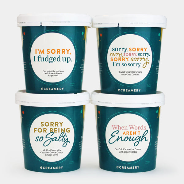 Photo of eCreamery's I'm Sorry 4 Pint Ice Cream Gift 