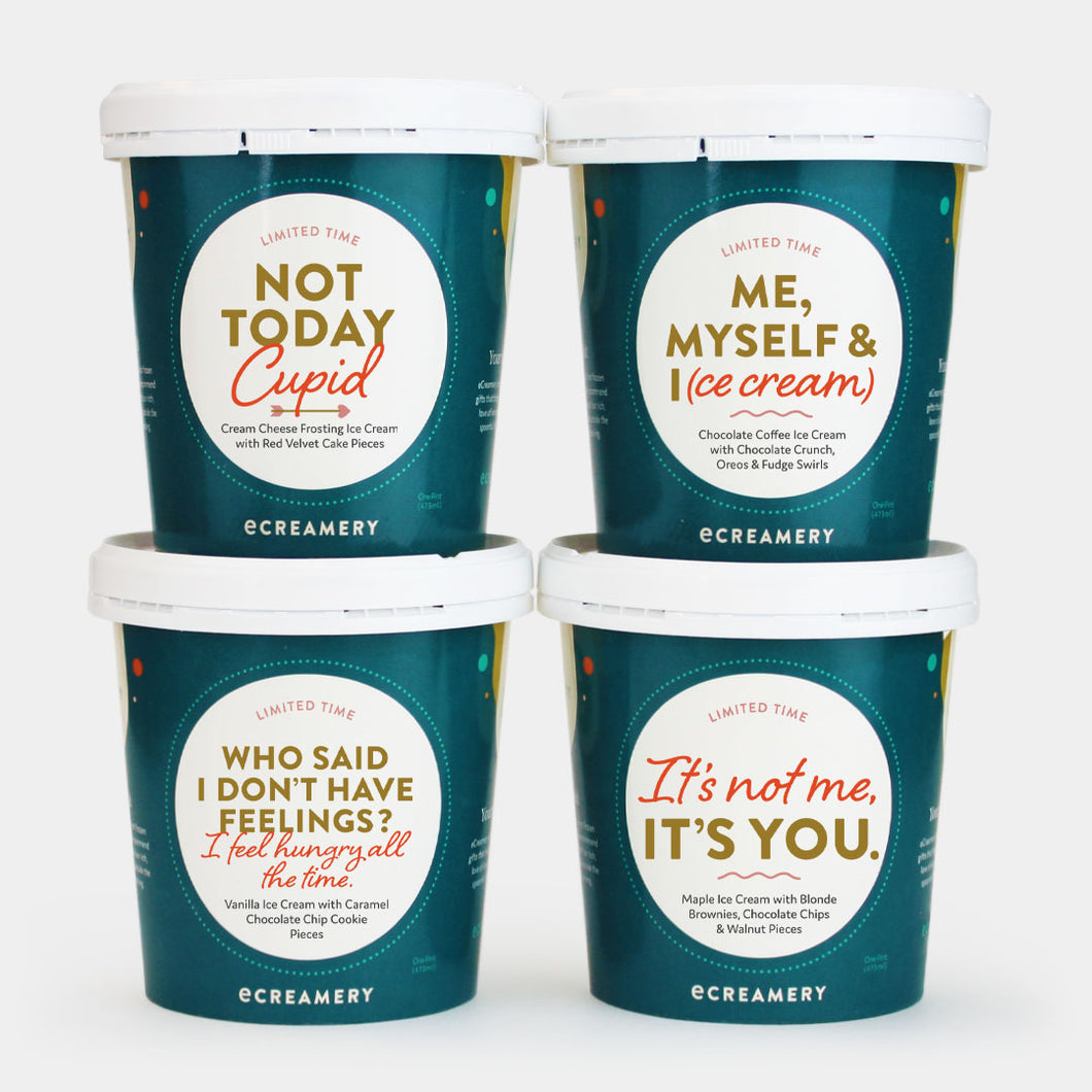 Not Today Cupid Ice Cream Gift - 4 Pints
