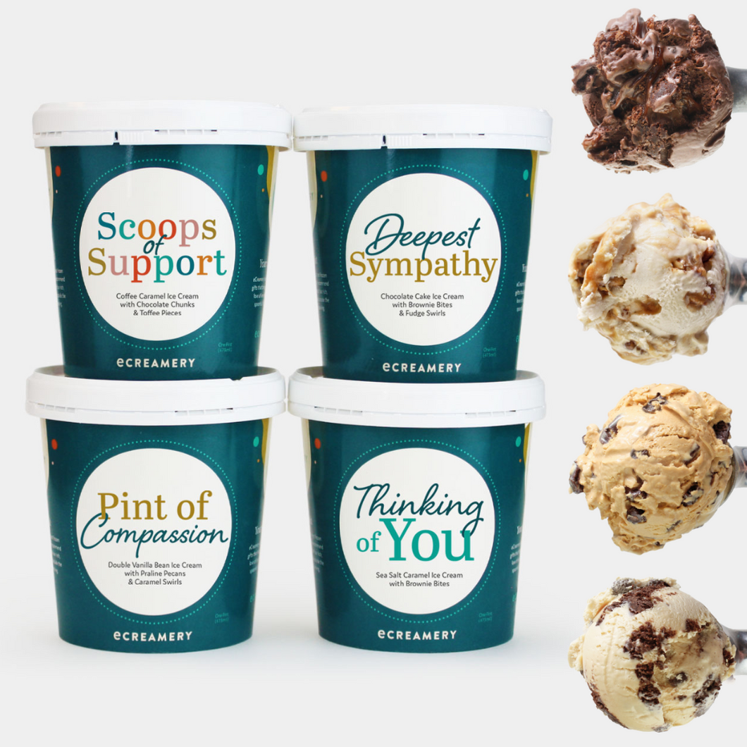 Sympathy 4 Pint Ice Cream Gift + 2 FREE PINTS