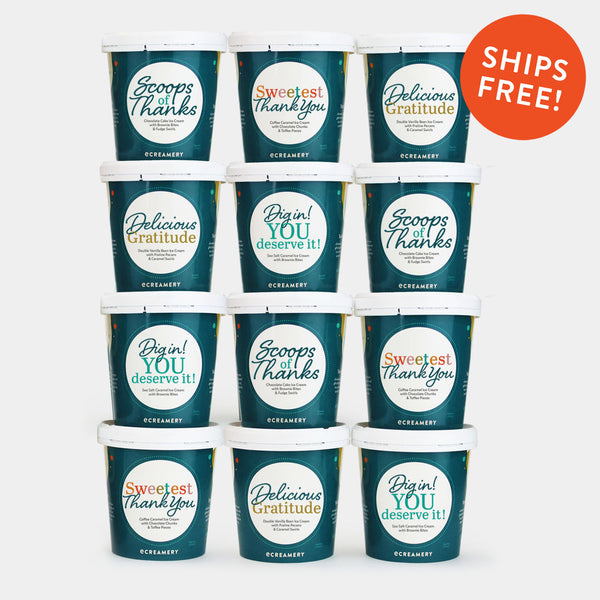 Thank You Ice Cream Gift - 12 Pints